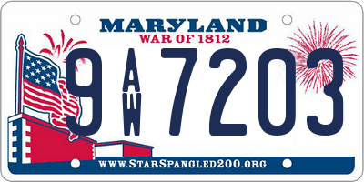 MD license plate 9AW7203
