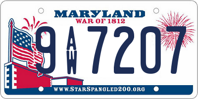 MD license plate 9AW7207