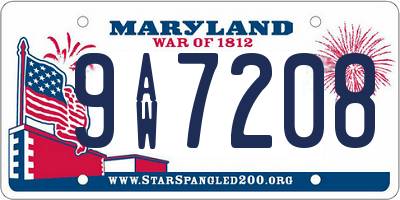 MD license plate 9AW7208