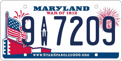 MD license plate 9AW7209