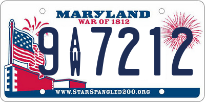 MD license plate 9AW7212