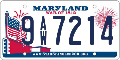 MD license plate 9AW7214
