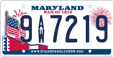 MD license plate 9AW7219