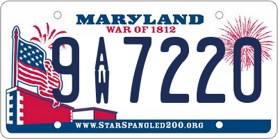 MD license plate 9AW7220
