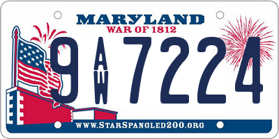 MD license plate 9AW7224