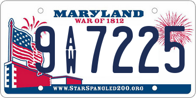 MD license plate 9AW7225