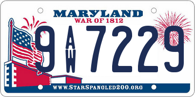 MD license plate 9AW7229
