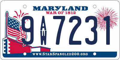 MD license plate 9AW7231