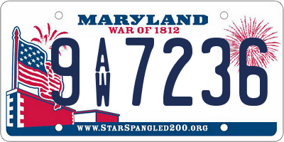 MD license plate 9AW7236