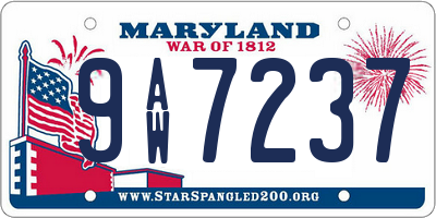 MD license plate 9AW7237