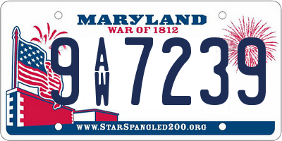 MD license plate 9AW7239