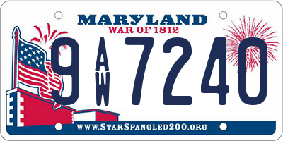 MD license plate 9AW7240