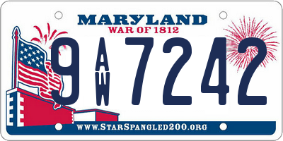 MD license plate 9AW7242