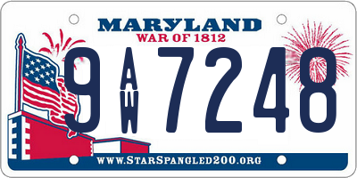MD license plate 9AW7248