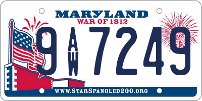 MD license plate 9AW7249