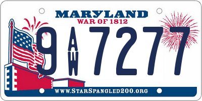 MD license plate 9AW7277