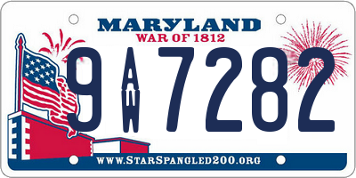 MD license plate 9AW7282