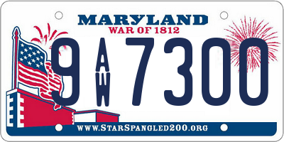 MD license plate 9AW7300