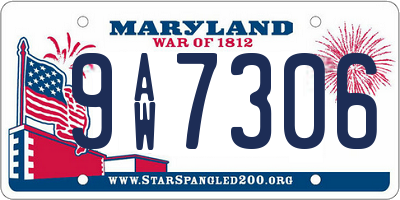 MD license plate 9AW7306