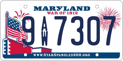 MD license plate 9AW7307