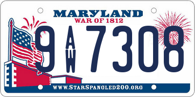 MD license plate 9AW7308