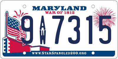 MD license plate 9AW7315