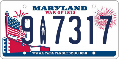 MD license plate 9AW7317