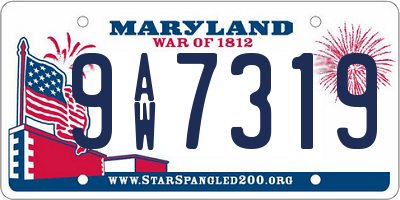 MD license plate 9AW7319
