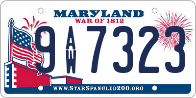 MD license plate 9AW7323