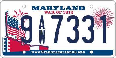 MD license plate 9AW7331