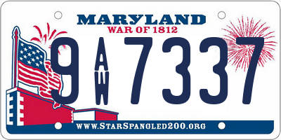 MD license plate 9AW7337