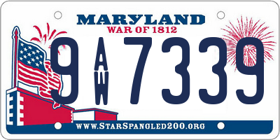 MD license plate 9AW7339