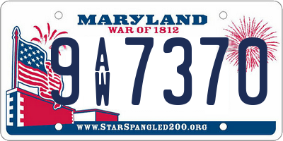 MD license plate 9AW7370