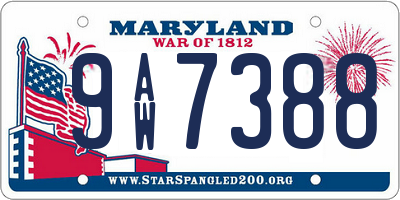 MD license plate 9AW7388