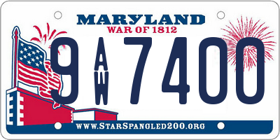 MD license plate 9AW7400