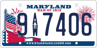 MD license plate 9AW7406