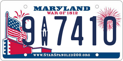 MD license plate 9AW7410