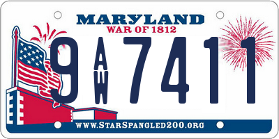 MD license plate 9AW7411