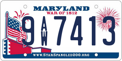 MD license plate 9AW7413