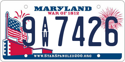 MD license plate 9AW7426