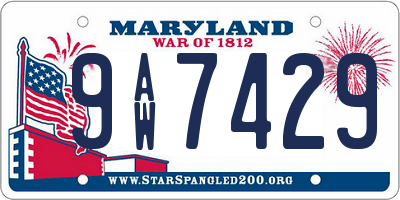 MD license plate 9AW7429