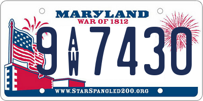MD license plate 9AW7430