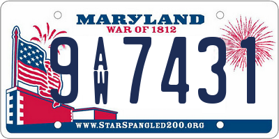 MD license plate 9AW7431