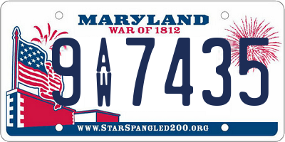 MD license plate 9AW7435