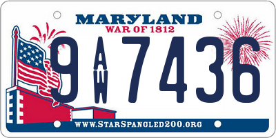 MD license plate 9AW7436