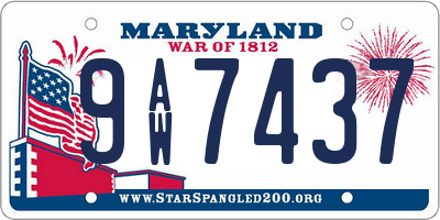 MD license plate 9AW7437