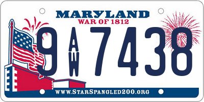 MD license plate 9AW7438