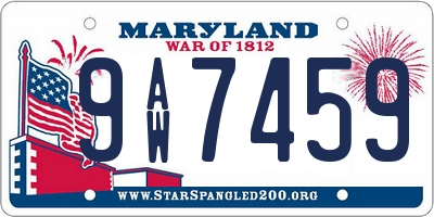 MD license plate 9AW7459