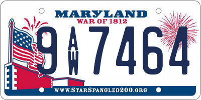 MD license plate 9AW7464