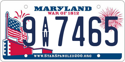 MD license plate 9AW7465